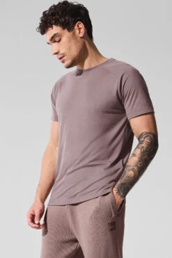 Triumph Raglan Tee - Mushroom -Alo Yoga Shop M1133R 05498 b1 s1 a3 1 m214