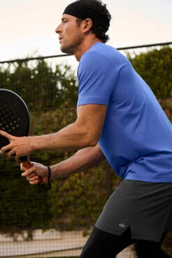 Conquer Reform Crewneck Short Sleeve - Marathon Blue -Alo Yoga Shop M1205R 06037 b2 s1 a1 m236