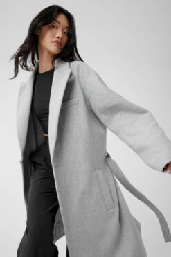 Wool Gameday Overcoat - Athletic Heather Grey -Alo Yoga Shop M4143R 02910 b1 s1 a4 1 m54