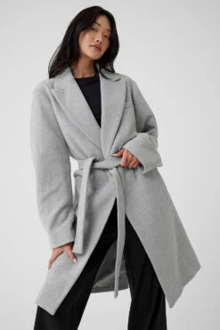 Wool Gameday Overcoat - Athletic Heather Grey -Alo Yoga Shop M4143R 02910 b1 s1 a5 1 m54