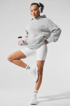 Renown Heavy Weight Hoodie - Athletic Heather Grey -Alo Yoga Shop U3013R 02910 b1 s1 a4 1 m206