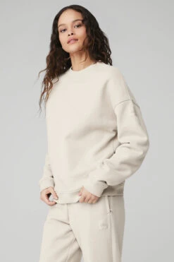 Renown Heavy Weight Crew Neck Pullover - Bone 15 Renown Heavy Weight Crew Neck Pullover - Bone -Alo Yoga Shop U3014R 03040 b1 s1 a2 1 m90