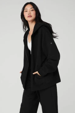 Renown Heavy Weight Full Zip Hoodie - Black -Alo Yoga Shop U4011R 01 b1 s1 a3 1 m54