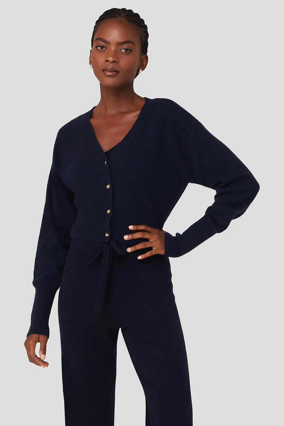 Cashmere Jet Set Cardigan - Navy 1 Cashmere Jet Set Cardigan - Navy