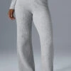 Cashmere High-Waist Plush Waffle Pant - Athletic Heather Grey