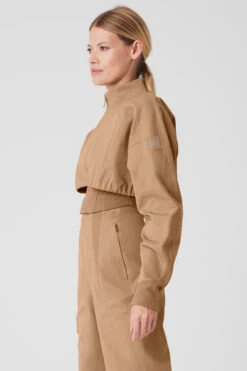 On Point Moto Jacket - Toasted Almond -Alo Yoga Shop W4520R 05131 b1 s1 a3 1 m177