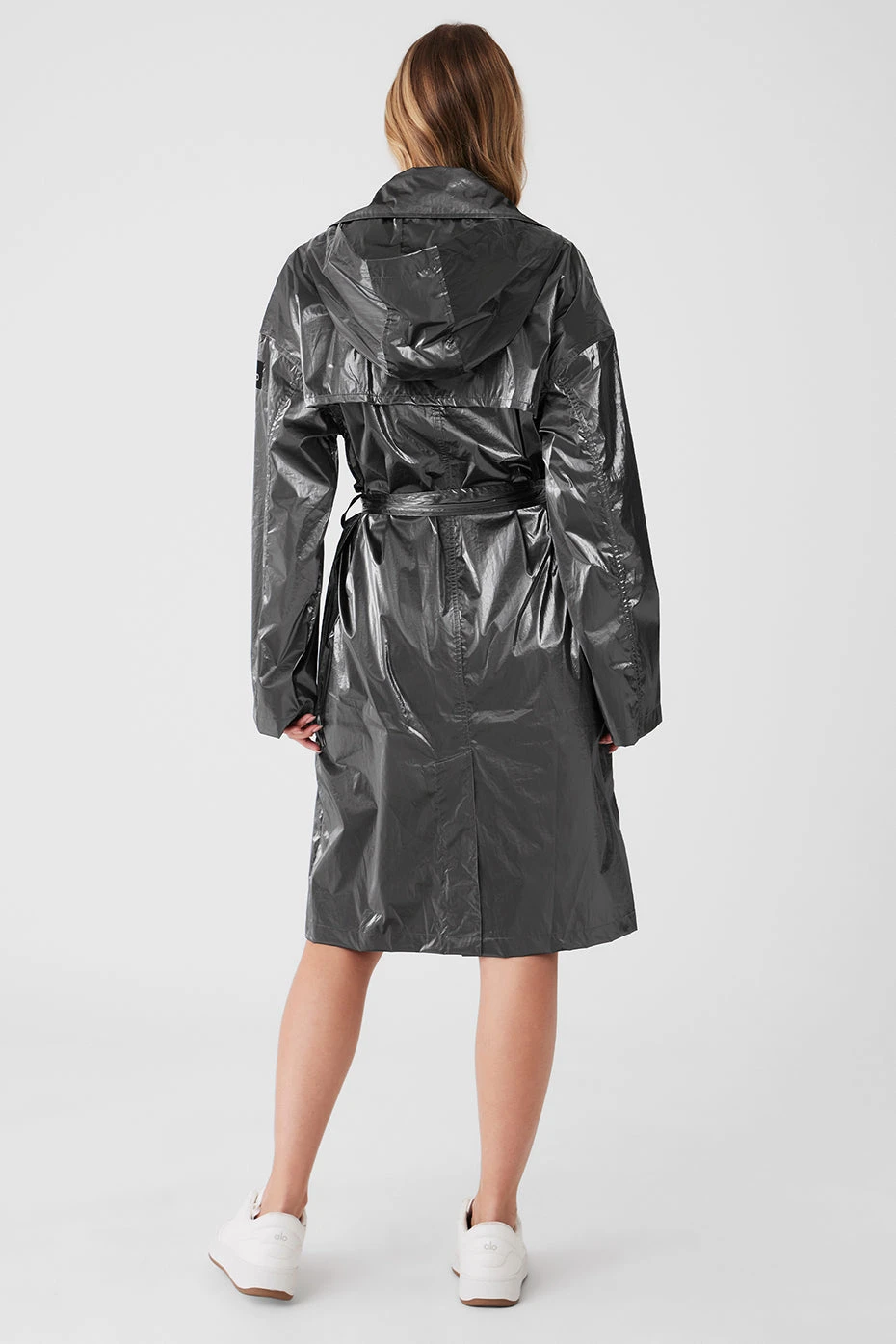 Metallic Break Line Trench - Silver Metallic 4 Metallic Break Line Trench - Silver Metallic - Image 4