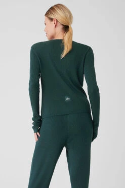 Knit Salana Cardigan - Midnight Green 7 Knit Salana Cardigan - Midnight Green -Alo Yoga Shop W51262R 04570 b1 s1 a3 1 m177